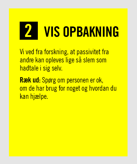 Had skader, guide til, hvad du kan gøre: Vis opbakning