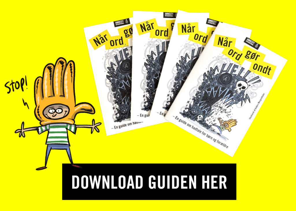 Få Amnestys guide til at tale med dine børn om hadtale og hjælpe dem med at håndtere det.